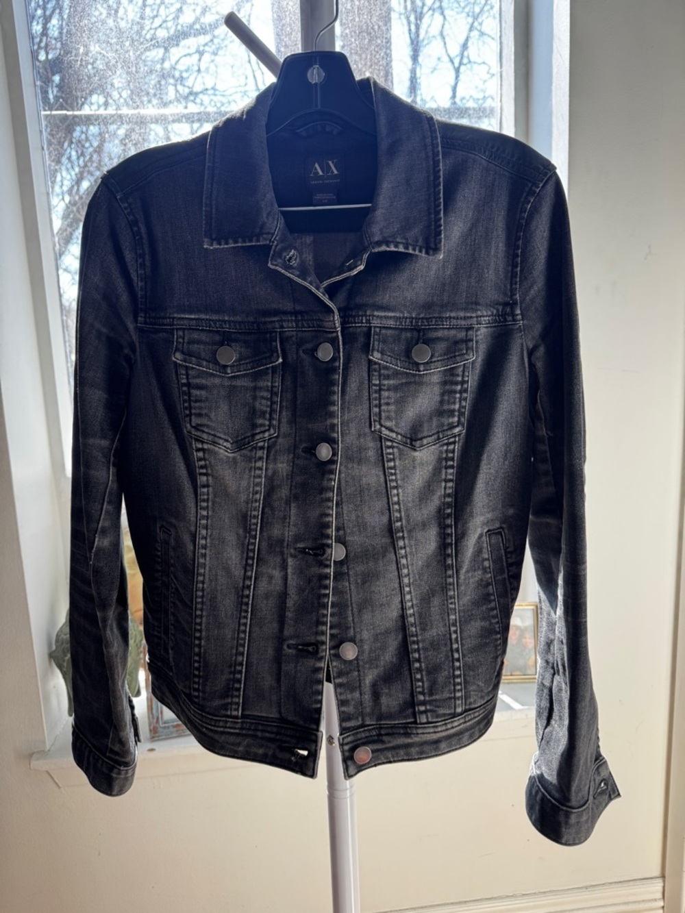 Armani Exchange Black Denim Jean Jacket